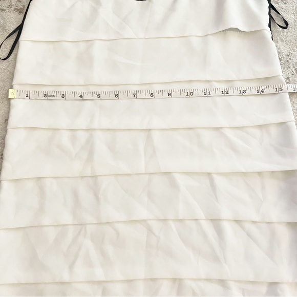 Zara Basic Evening Collection Tiered Sleeveless Shift Dress White Black Size S - Picture 7 of 10
